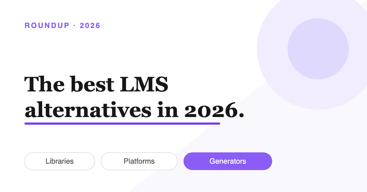 Comparison chart of six LMS alternatives for 2026: Plynn, LinkedIn Learning, Coursera for Business, Udemy Business, 360Learning, and Docebo